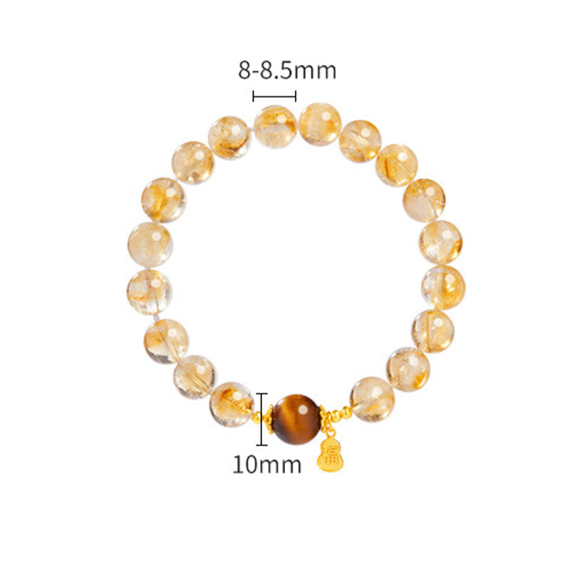 Bracciale della prosperità in argento sterling 925 con Buddha Stones , carattere Fu, citrino, occhio di tigre - image 11