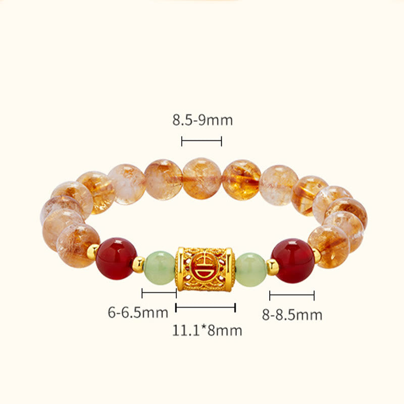 Bracciale di protezione in argento sterling 999 con perle di giada Hetian e citrino rosso naturale di Buddha Stones - image 4