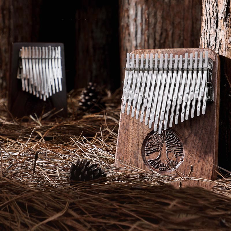 Kalimba 34 tasti pianoforte a pollice albero della vita design portatile dito marimba pianoforte