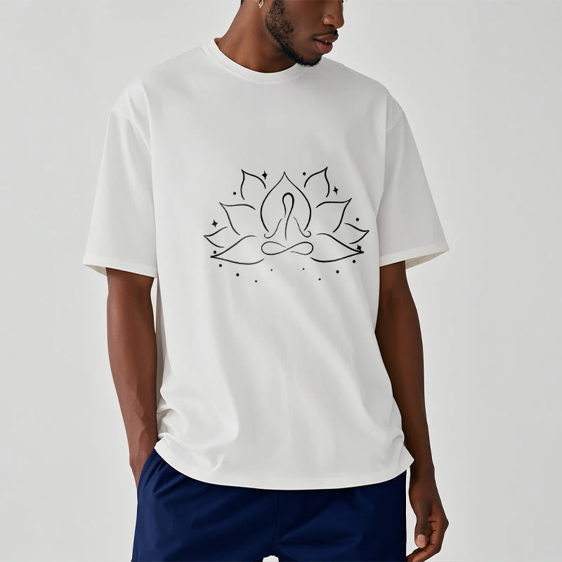 Maglietta con disegno Buddha Stones Lotus Flower Meditative Yoga Position - image 8