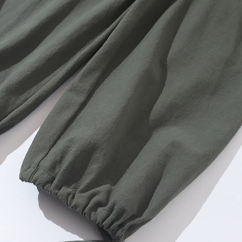 Set di 2 pezzi di tuta da uomo in cotone e lino con bottoni a rana, camicia e pantaloni con tasche, per meditazione, Buddha Stones - image 11