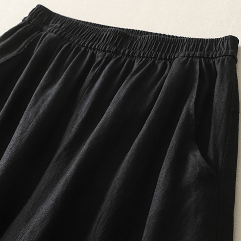 Pantaloni da donna a gamba larga con tasche, tinta unita, con elastico in vita e stampa Buddha Stones Summer Daily. - image 24