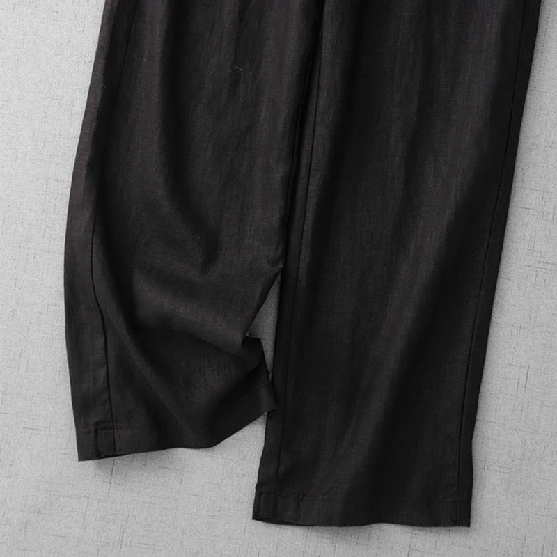 Pantaloni larghi in cotone da donna con tasche, modello Buddha Stones, casual, a vita alta, con coulisse e volant - image 23