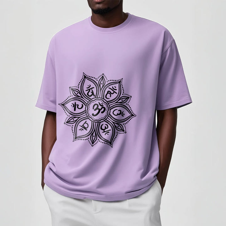 T-shirt Buddha Stones Mandala Flower Om Mani Padme Hum Mantra Tee - image 17