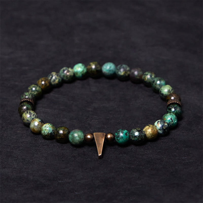 Bracciale Buddha Stones Vintage con design anticato in rame turchese