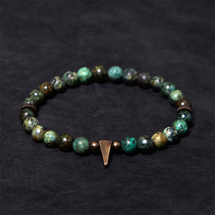 Bracciale Buddha Stones Vintage con design anticato in rame turchese
