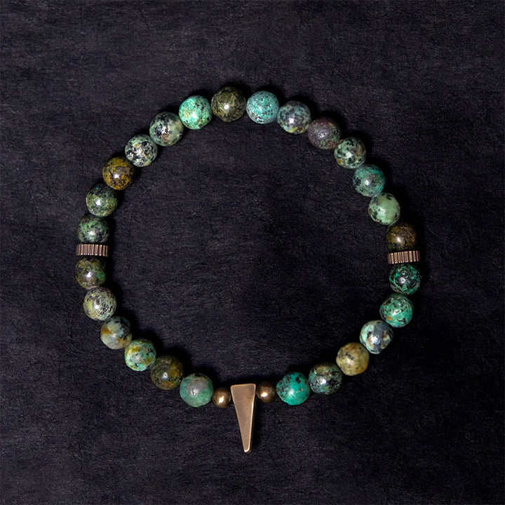 Bracciale Buddha Stones Vintage con design anticato in rame turchese
