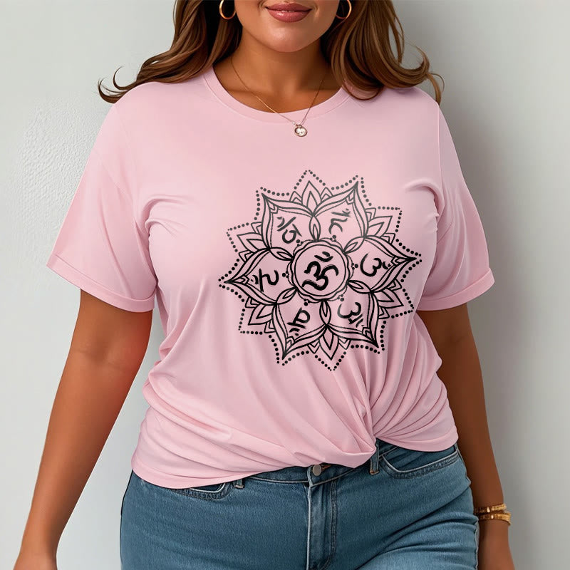 T-shirt con Buddha Stones Mandala Flower Om Mani Padme Hum Sanscrito Mantra - image 13