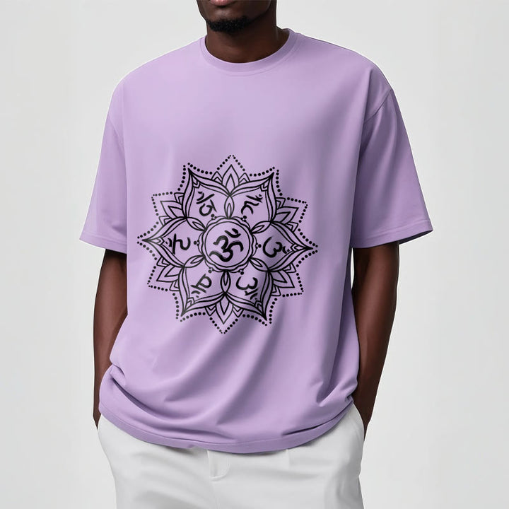 T-shirt con Buddha Stones Mandala Flower Om Mani Padme Hum Sanscrito Mantra - image 17