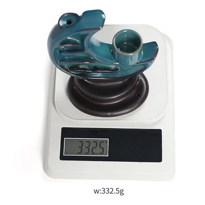 Buddha Stones, Luna crescente blu, Fontana di fumo a riflusso in ceramica, Candelabro per meditazione, Bruciatore di incenso, Decorazione - image 15
