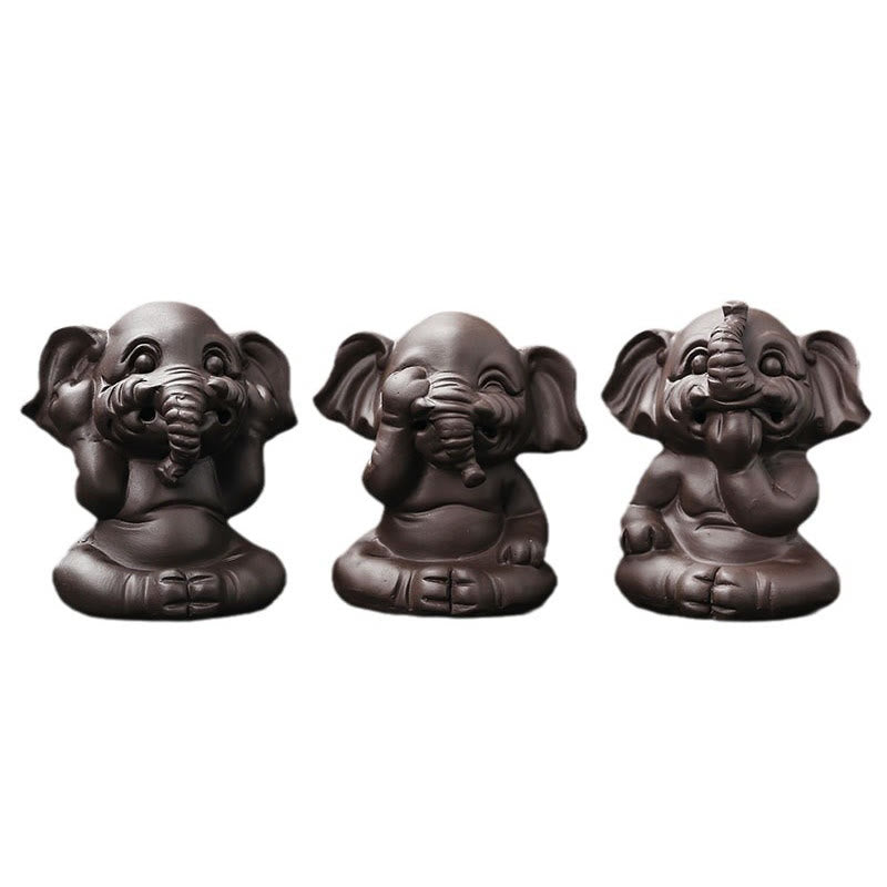 Buddha Stones, elefante carino, argilla viola, fontana di fumo a riflusso, bruciatore di incenso curativo per la pace, decorazione - image 3