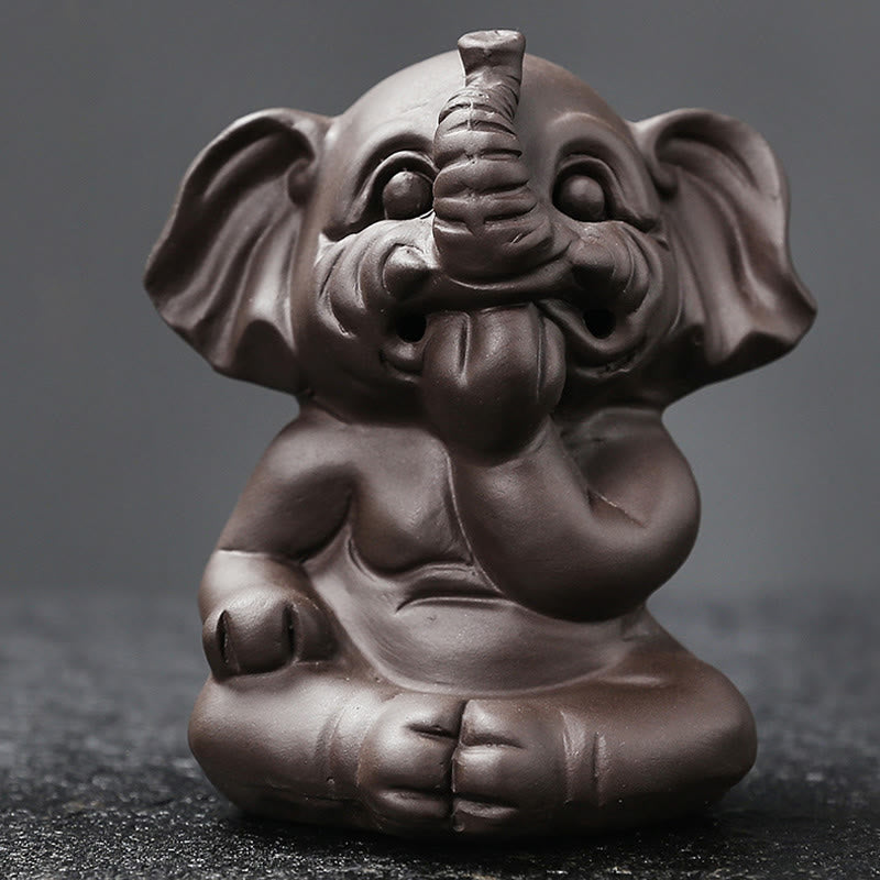 Buddha Stones, elefante carino, argilla viola, fontana di fumo a riflusso, bruciatore di incenso curativo per la pace, decorazione - image 29