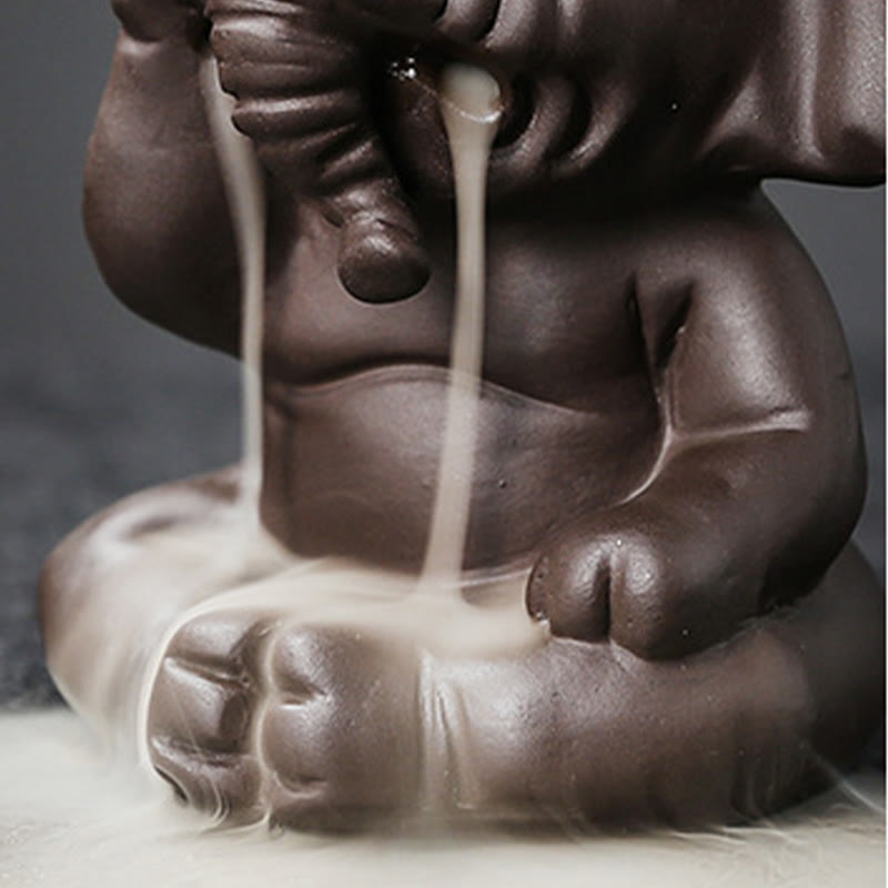 Buddha Stones, elefante carino, argilla viola, fontana di fumo a riflusso, bruciatore di incenso curativo per la pace, decorazione - image 12