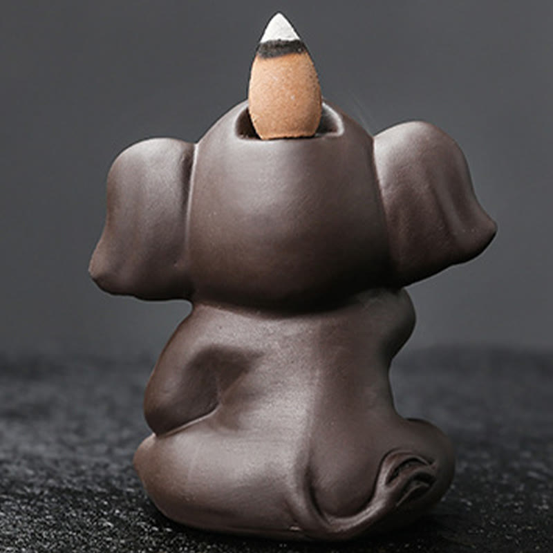 Buddha Stones, elefante carino, argilla viola, fontana di fumo a riflusso, bruciatore di incenso curativo per la pace, decorazione - image 8