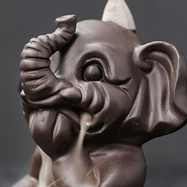 Buddha Stones, elefante carino, argilla viola, fontana di fumo a riflusso, bruciatore di incenso curativo per la pace, decorazione - image 31