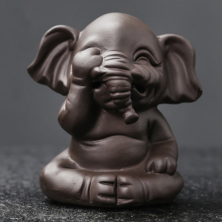 Buddha Stones, elefante carino, argilla viola, fontana di fumo a riflusso, bruciatore di incenso curativo per la pace, decorazione - image 9
