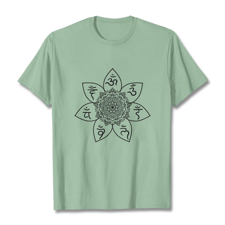 T-shirt con Buddha Stones Mandala Om Mani Padme Hum - Verde pallido - 2XL - image 14