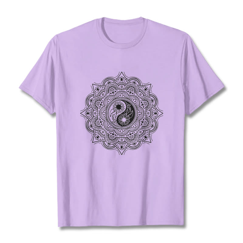 Maglietta con motivo a Buddha Stones e mandala con simbolo Yin-Yang - Prugna - 2XL - image 16