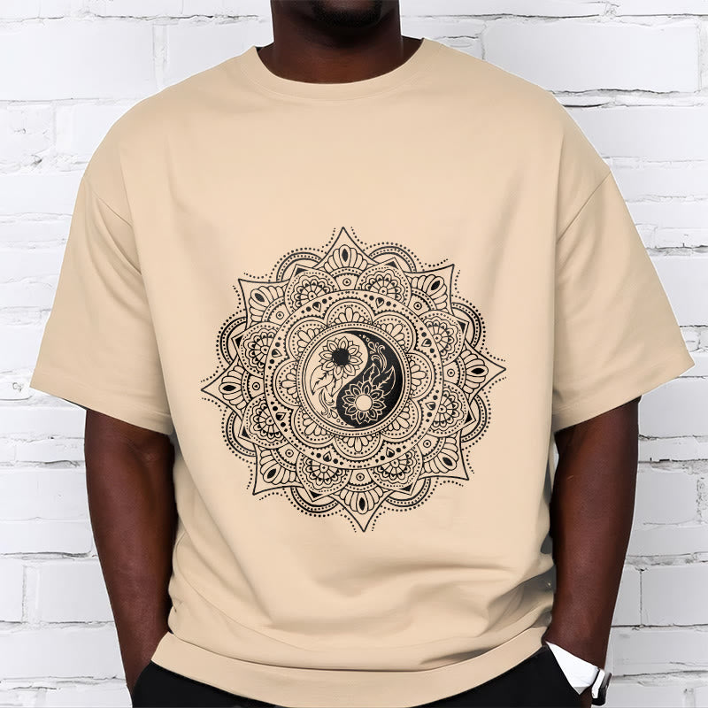 Maglietta con motivo a Buddha Stones e mandala con simbolo Yin-Yang - image 11