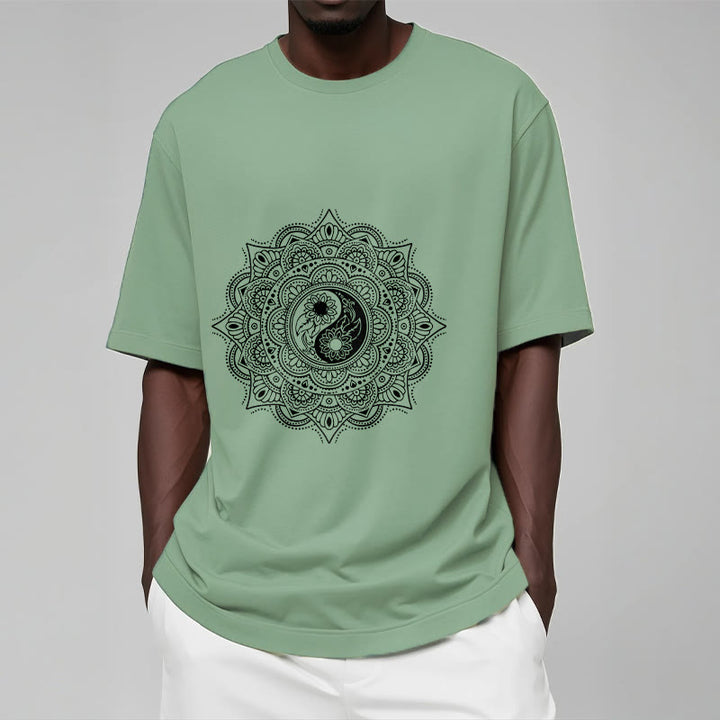 Maglietta con motivo a Buddha Stones e mandala con simbolo Yin-Yang - image 15