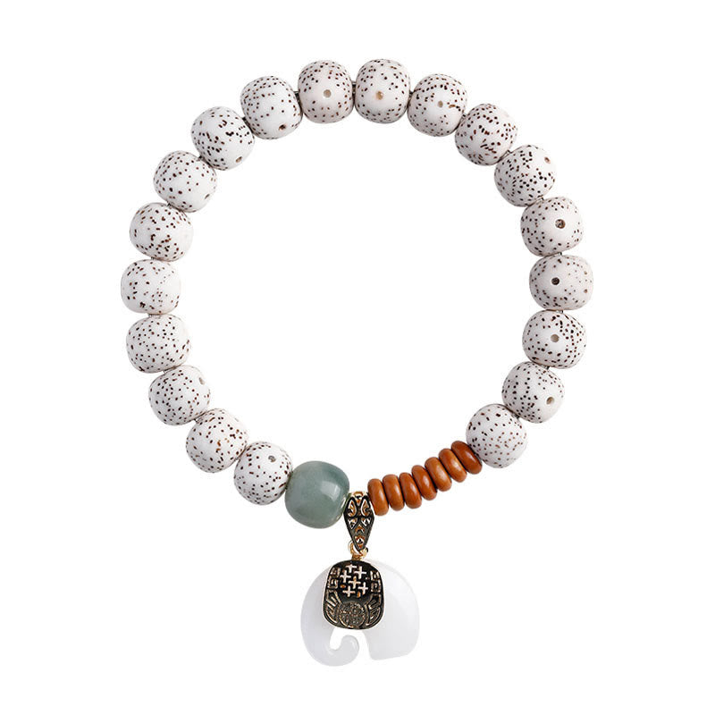 Buddha Stones Braccialetto per la pace interiore con motivo a elefante, stella e luna, lucidato a mano - image 12