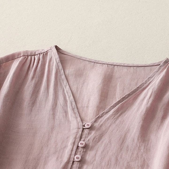 Camicia da donna con bottoni e ricamo Buddha Stones - image 18
