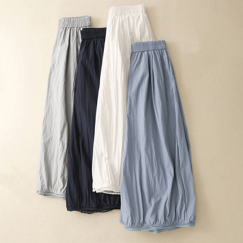 Pantaloni larghi da donna in cotone con orlo cavo, lunghezza 7-8, con tasche, modello Buddha Stones - image 20