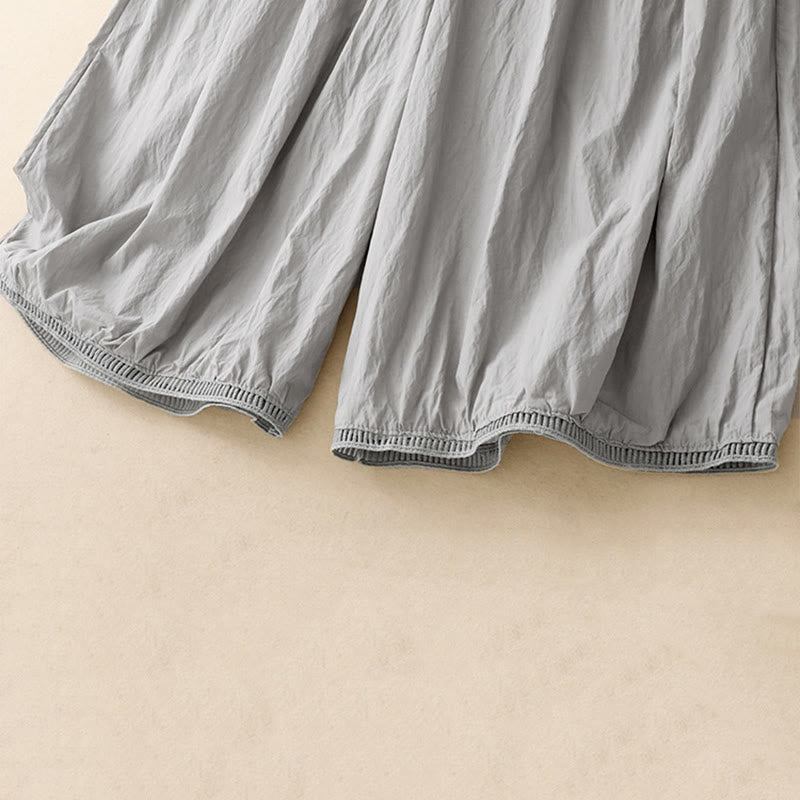 Pantaloni larghi da donna in cotone con orlo cavo, lunghezza 7-8, con tasche, modello Buddha Stones - image 14