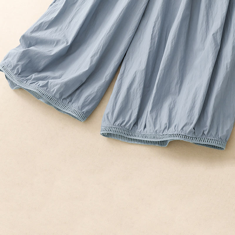 Pantaloni larghi da donna in cotone con orlo cavo, lunghezza 7-8, con tasche, modello Buddha Stones - image 6
