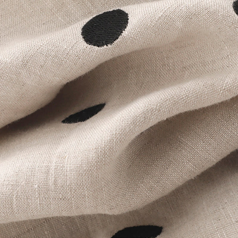 Abito midi da donna con scollo a V, lacci e tasche, con stampa a pois e motivo Buddha Stones. - image 17