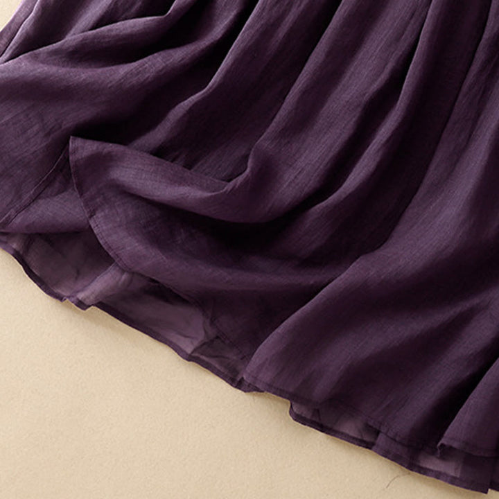 Gonna da donna estiva tinta unita con coulisse e elastico in vita, con stampa Buddha Stones. - image 11