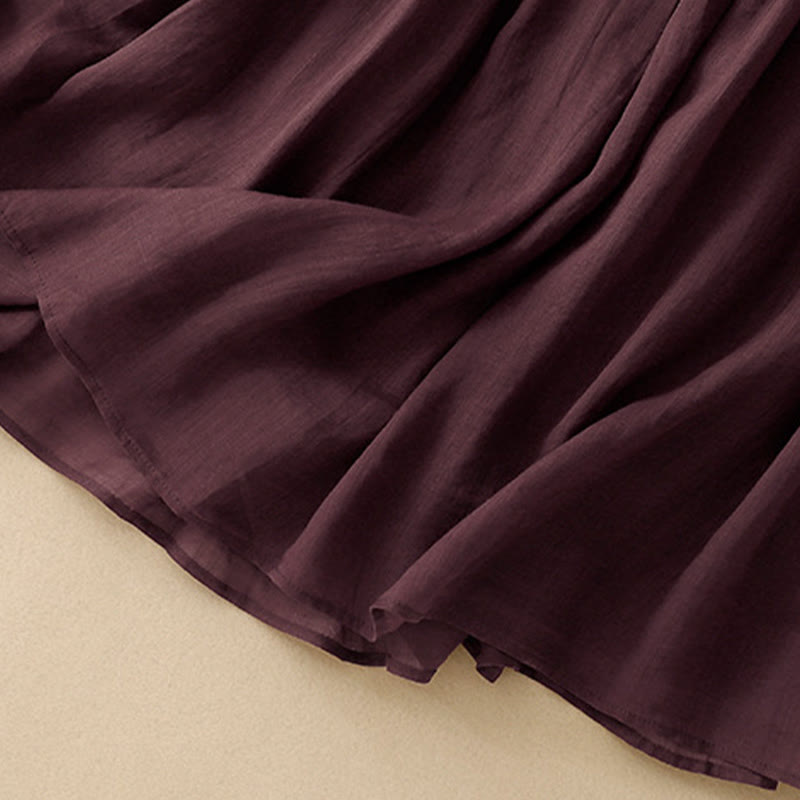 Gonna da donna estiva tinta unita con coulisse e elastico in vita, con stampa Buddha Stones. - image 18