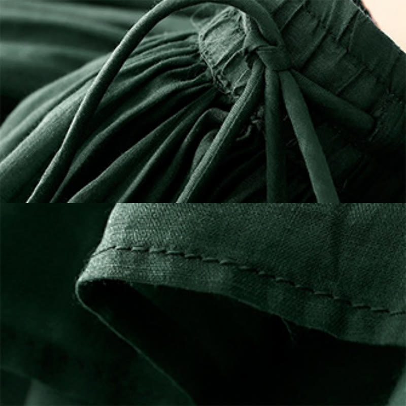 Gonna da donna estiva tinta unita con coulisse e elastico in vita, con stampa Buddha Stones. - image 7