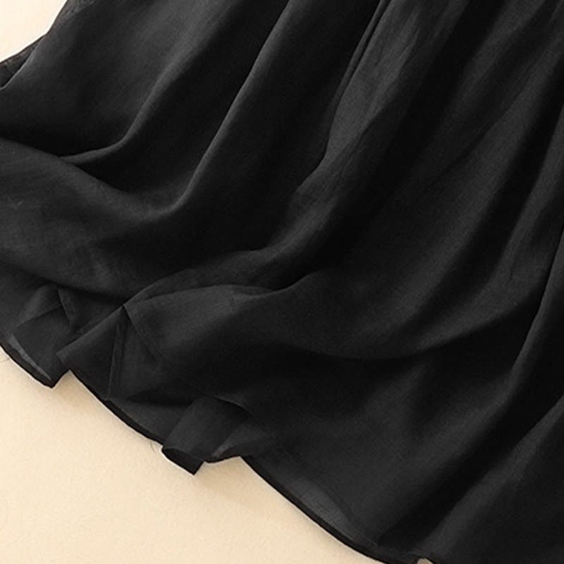 Gonna da donna estiva tinta unita con coulisse e elastico in vita, con stampa Buddha Stones. - image 15