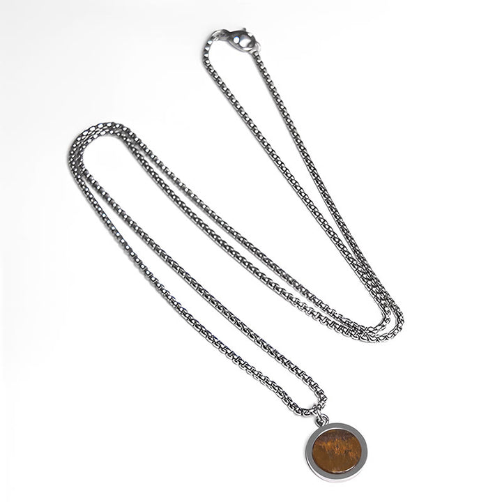 Collana con ciondolo di purificazione in acciaio al titanio, Buddha Stones, pietra naturale, turchese, occhio di tigre, lazurite, lapislazzuli, malachite - image 3