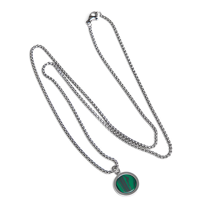 Collana con ciondolo di purificazione in acciaio al titanio, Buddha Stones, pietra naturale, turchese, occhio di tigre, lazurite, lapislazzuli, malachite - image 24