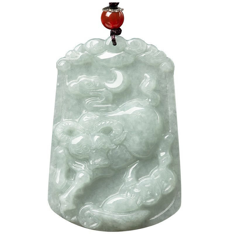Collana con ciondolo amuleto dell'abbondanza dello zodiaco cinese Buddha Stones in giada naturale 12 - image 13