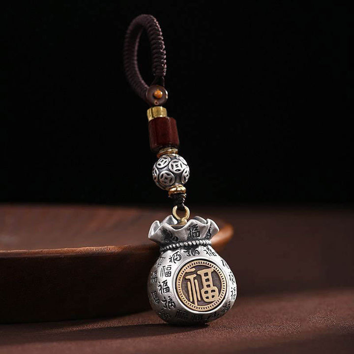 Buddha Stones Fu Character Money Bag Fare soldi ogni giorno Portachiavi fortuna