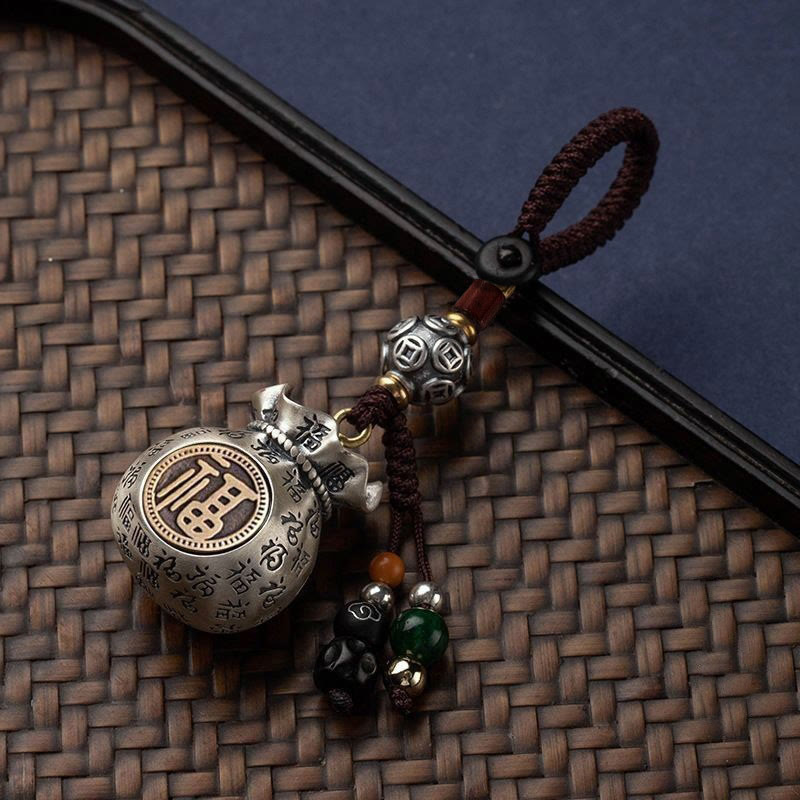 Buddha Stones Fu Character Money Bag Fare soldi ogni giorno Portachiavi fortuna