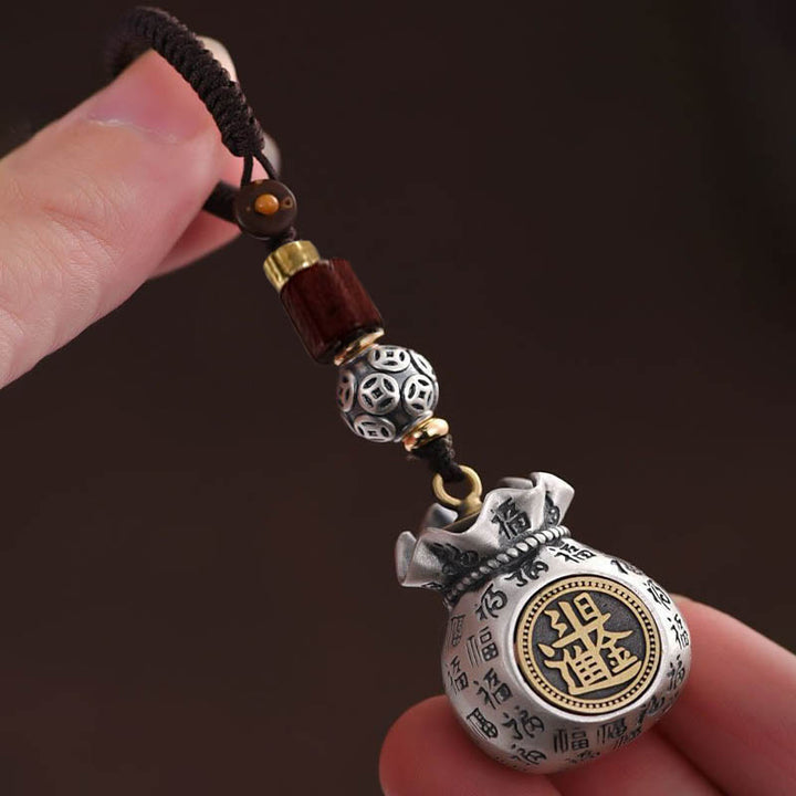 Buddha Stones Fu Character Money Bag Fare soldi ogni giorno Portachiavi fortuna