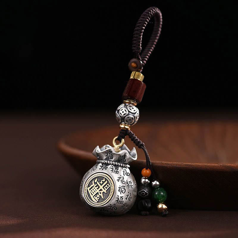 Buddha Stones Fu Character Money Bag Fare soldi ogni giorno Portachiavi fortuna
