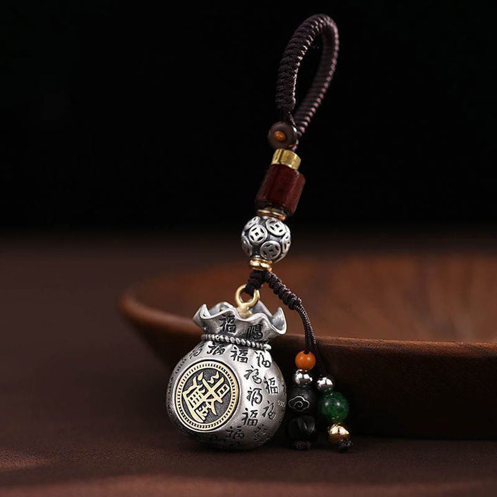 Buddha Stones Fu Character Money Bag Fare soldi ogni giorno Portachiavi fortuna