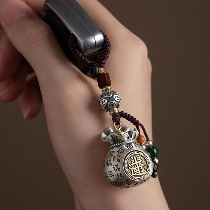 Buddha Stones Fu Character Money Bag Fare soldi ogni giorno Portachiavi fortuna