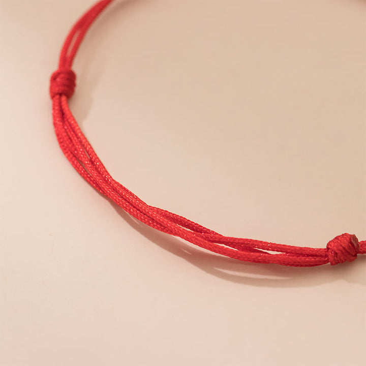 Braccialetto portafortuna regolabile con perline in argento sterling 925 e cordino rosso Buddha Stones - image 12