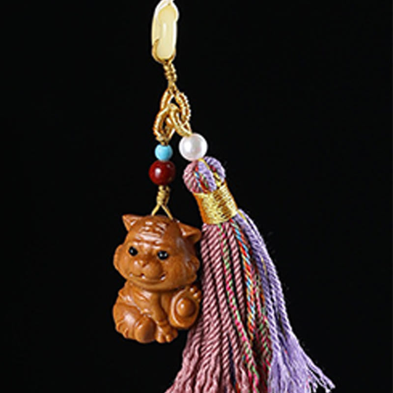 Portachiavi con nappe colorate, Buddha Stones, sandalo, 12 simboli dello zodiaco cinese, benedizione - image 18