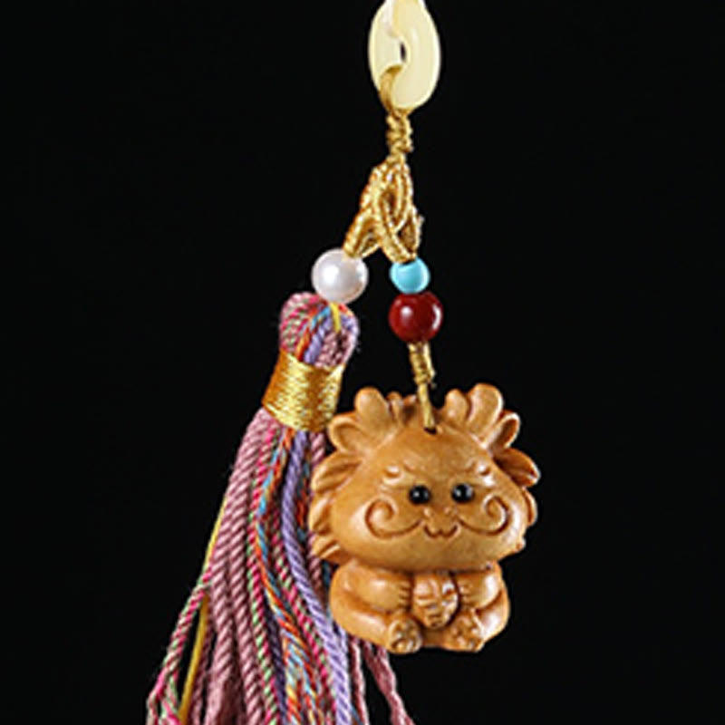 Portachiavi con nappe colorate, Buddha Stones, sandalo, 12 simboli dello zodiaco cinese, benedizione - image 2