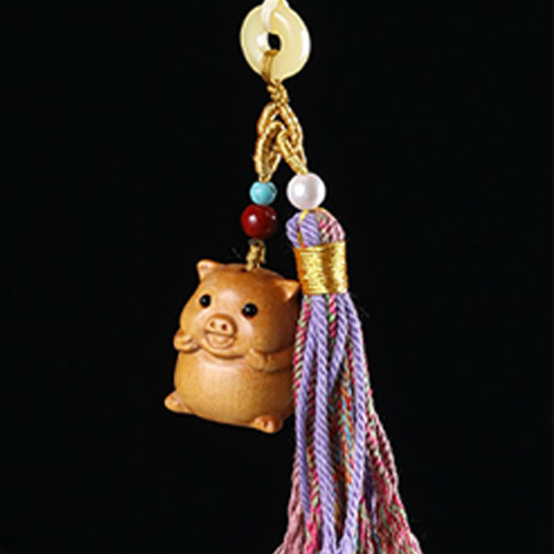 Portachiavi con nappe colorate, Buddha Stones, sandalo, 12 simboli dello zodiaco cinese, benedizione - image 34