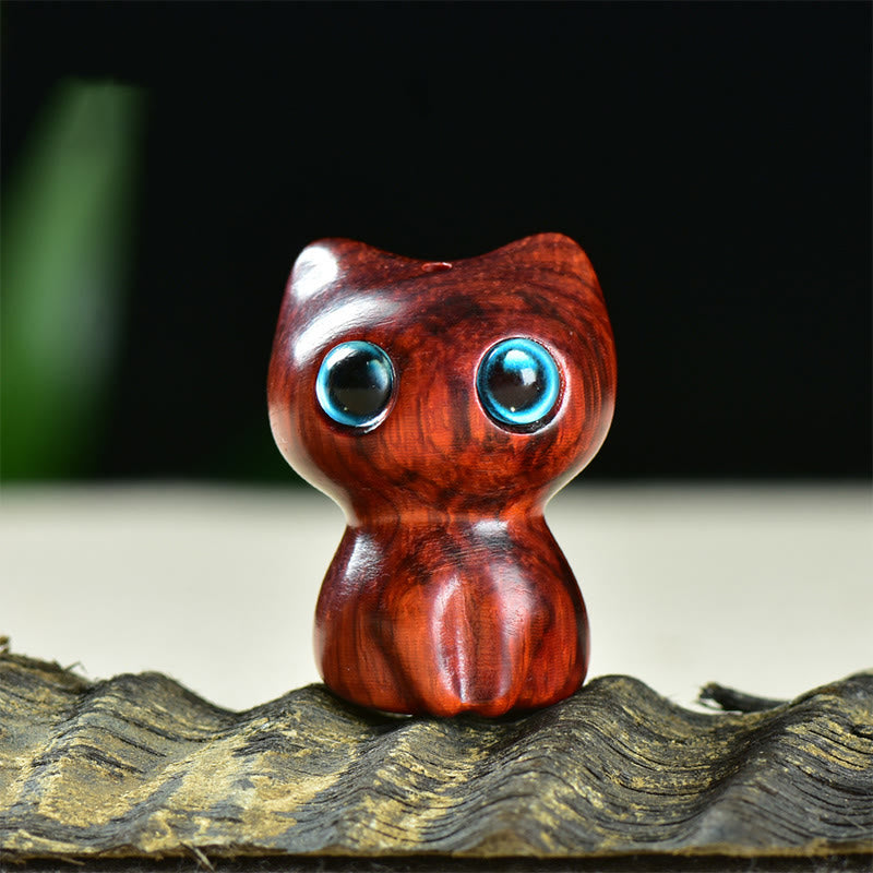Buddha Stones in legno di ebano, piccola foglia, sandalo rosso, simpatici animali da gatto, decorazione calma - Sandalo rosso a foglia piccola (33*24*21mm) - image 8