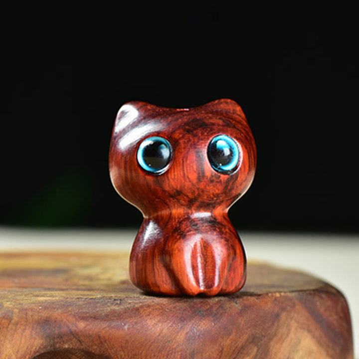 Buddha Stones in legno di ebano, piccola foglia, sandalo rosso, simpatici animali da gatto, decorazione calma - image 9