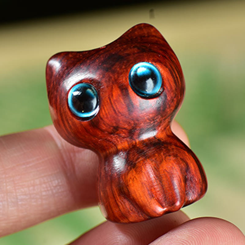 Buddha Stones in legno di ebano, piccola foglia, sandalo rosso, simpatici animali da gatto, decorazione calma - image 10